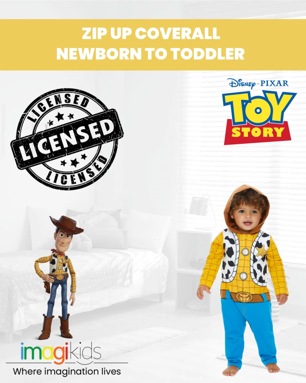 Woody Infant Baby Boys Zip Up Coverall D415