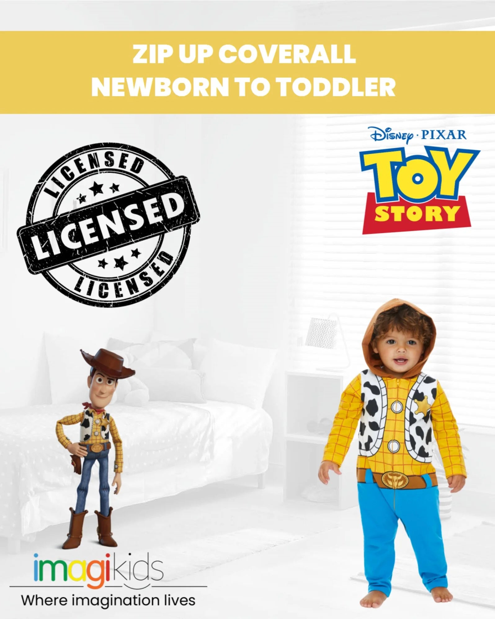 Woody Infant Baby Boys Zip Up Coverall D415