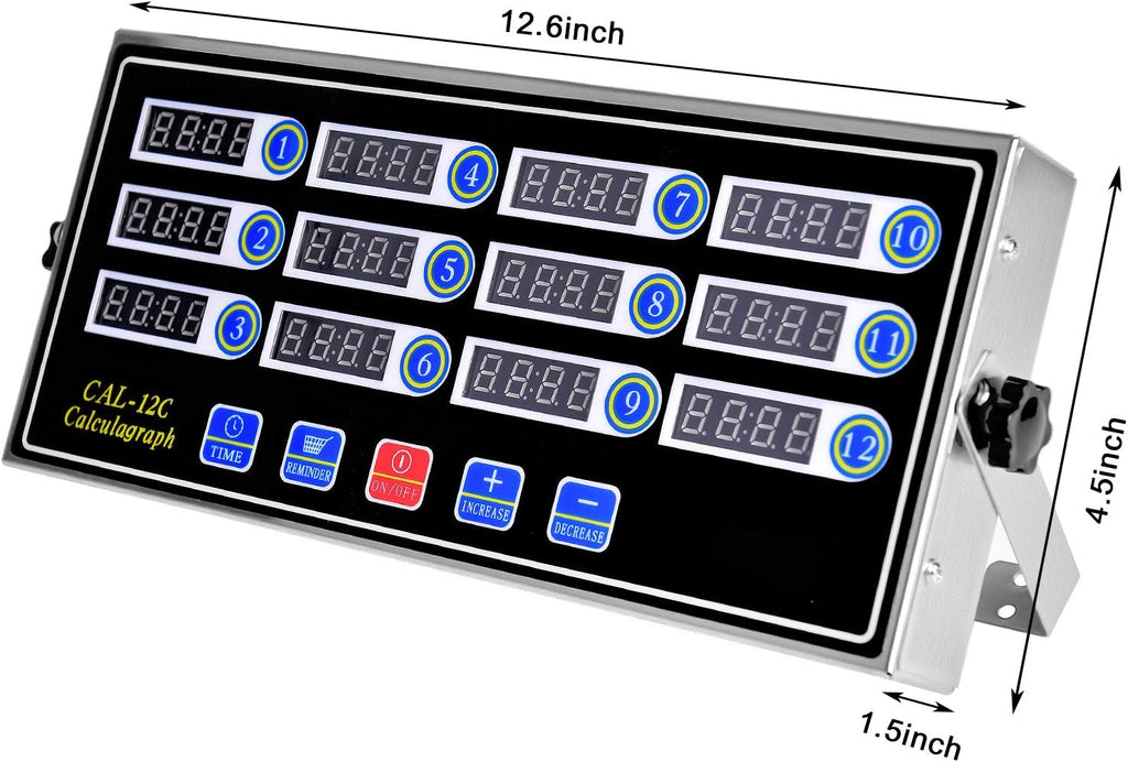 12 Channels Stainless Steel Kitchen Timer, Pack of 2 D996971