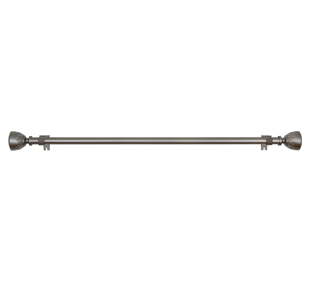 Decorative Telescopic Metal Curtain Rod, 66 to 120 Inches, 3/4 Inch Diameter, Dark Nickel T732
