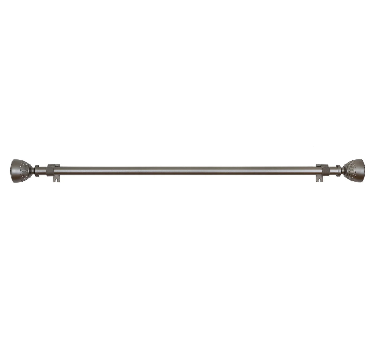 Decorative Telescopic Metal Curtain Rod, 66 to 120 Inches, 3/4 Inch Diameter, Dark Nickel T732