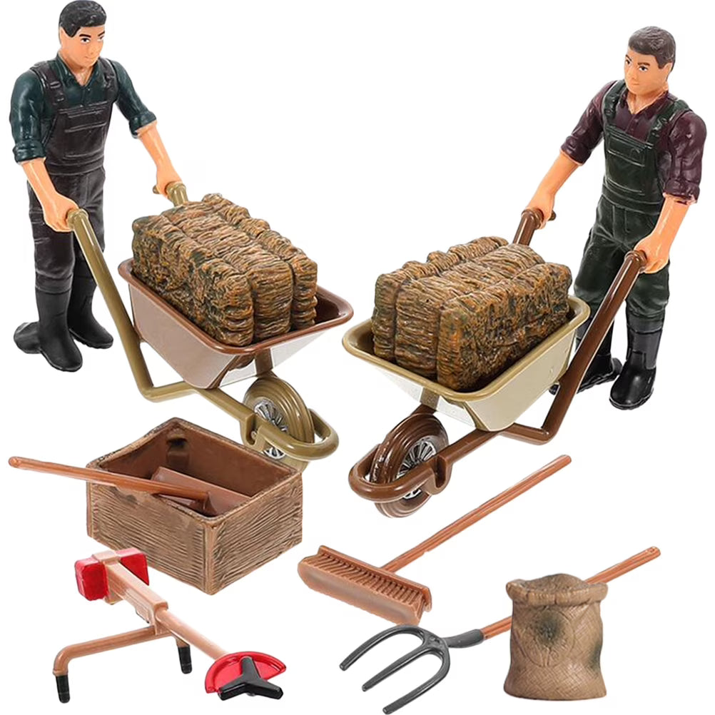 12pcs Miniature Plastic Farm Toy Figures A46126