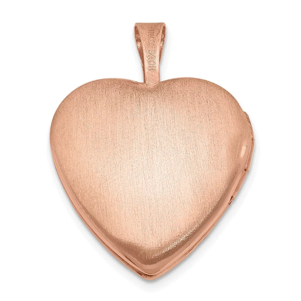 Rose Gold-plated Satin and Polished Heart Locket P687202