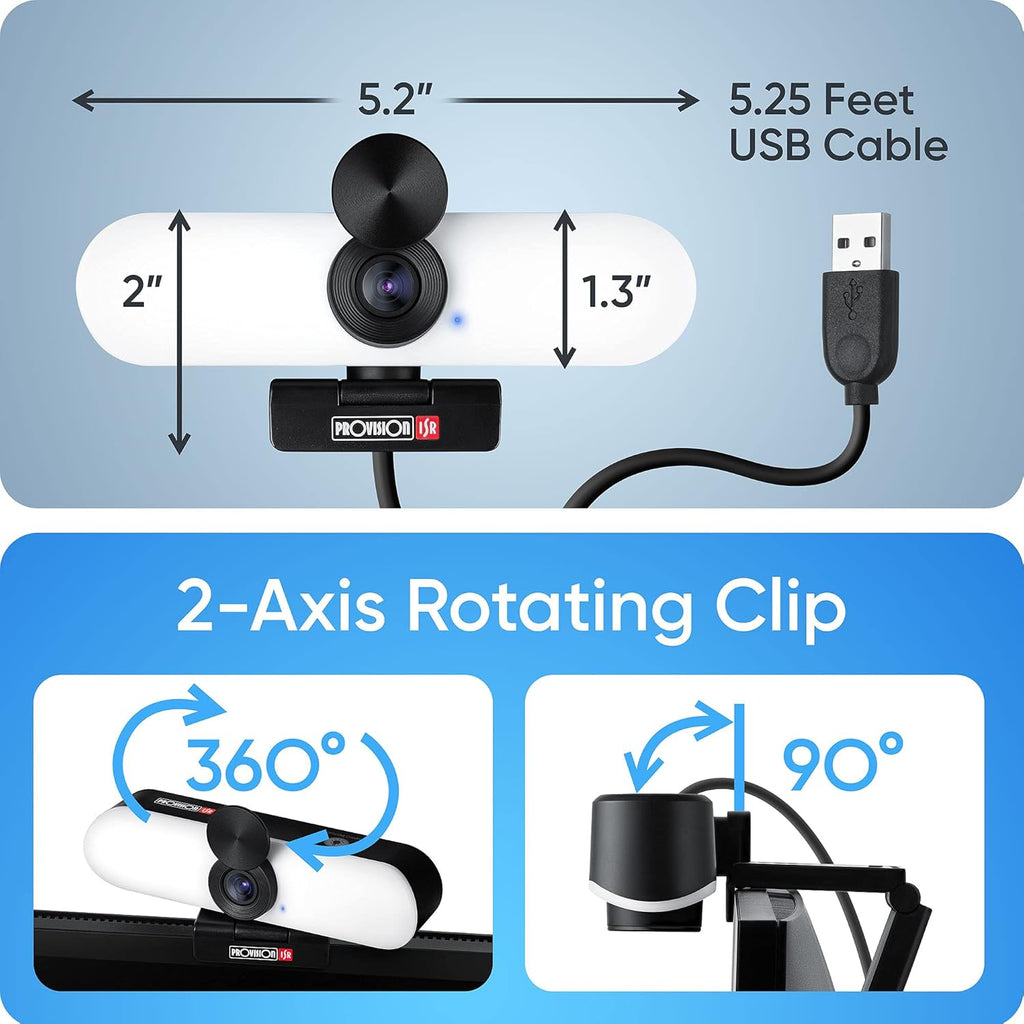 Full HD Webcam with Microphone, Speaker & LED Light, USB, Pack of 2 Y417419