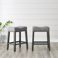Grey Backless Saddle Seat Counter Stools (Set of 2) E945