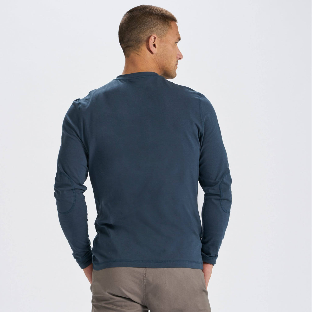 Long-Sleeve Henley - Large / Indigo J36162