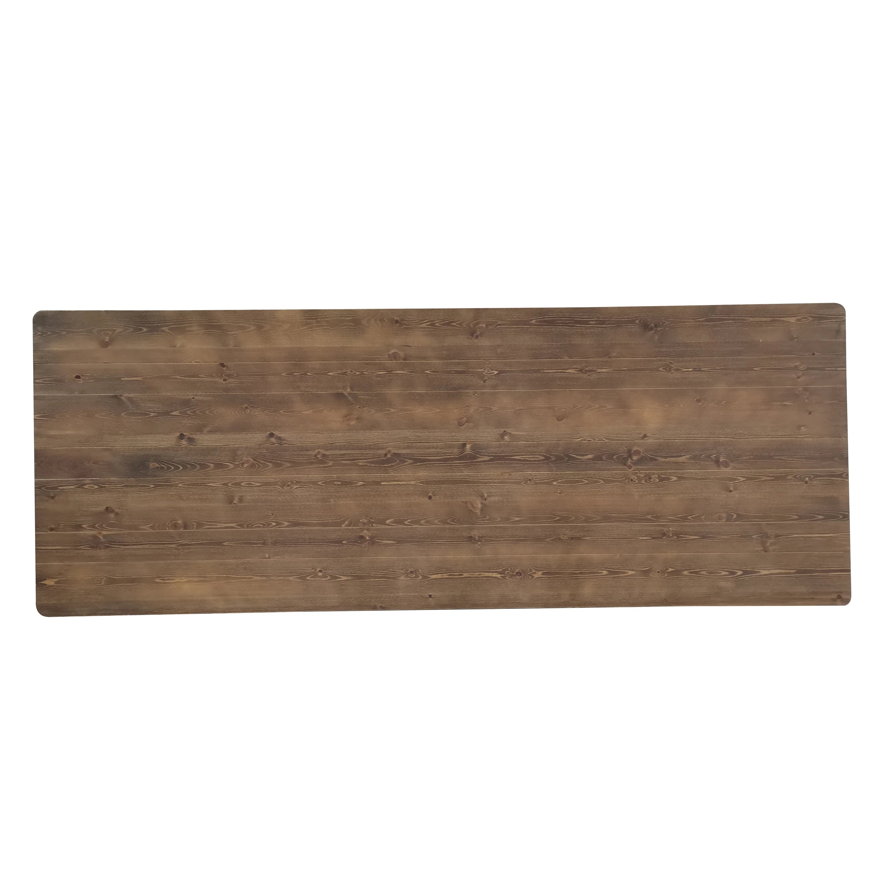 Rectangular Solid Pine Folding Farm Table with Crisscross Legs D551