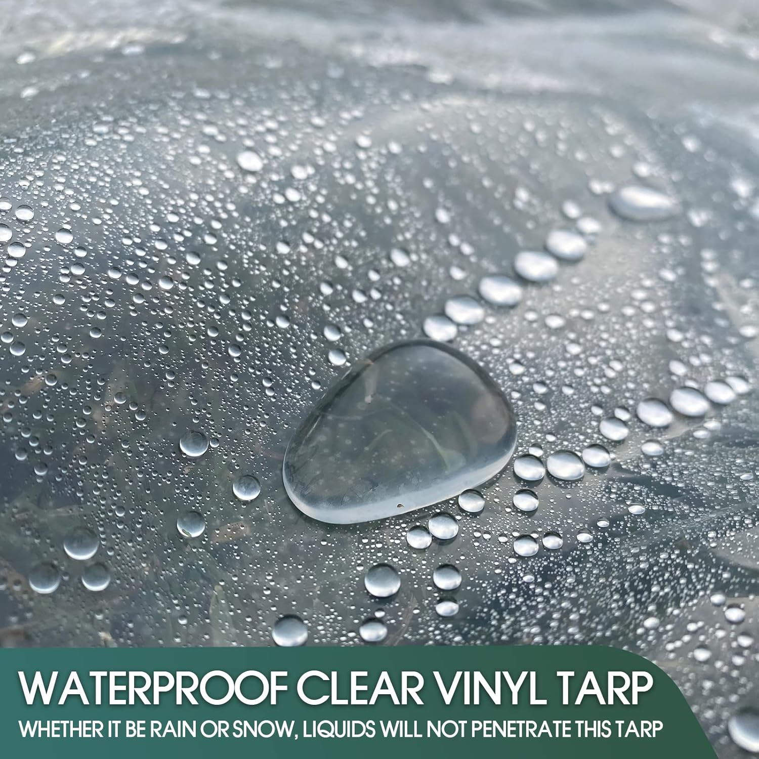 Heavy-Duty Waterproof Clear PVC Tarp Cover with Rustproof Grommets, 10 by 10 Feet, Pack of 2 G324
