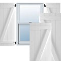 21-1/2x22 x 77x22 PVC Four Board Joined Board and Batten Shutters with Z-Bar, Unfinished (Per Pair) C6345
