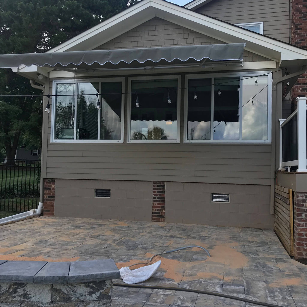 Retractable Patio Deck Awning Motorized 6.5 x 5 ft Grey L802