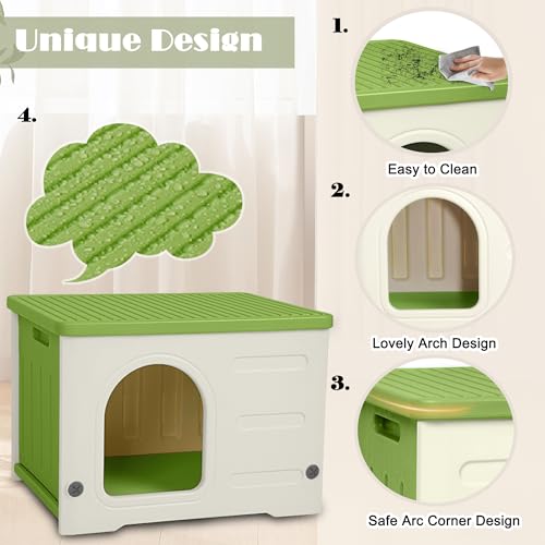 Green Plastic Cat House N92109