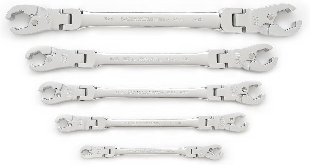 6 Pc. Ratcheting Flex Head Flare Nut Metric Wrench Set C857