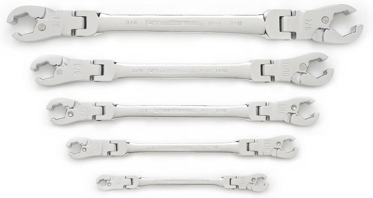 6 Pc. Ratcheting Flex Head Flare Nut Metric Wrench Set C857
