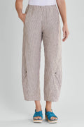 Crop Linen Pant, Cream/Black Stripe, Xs (2-4) H520745