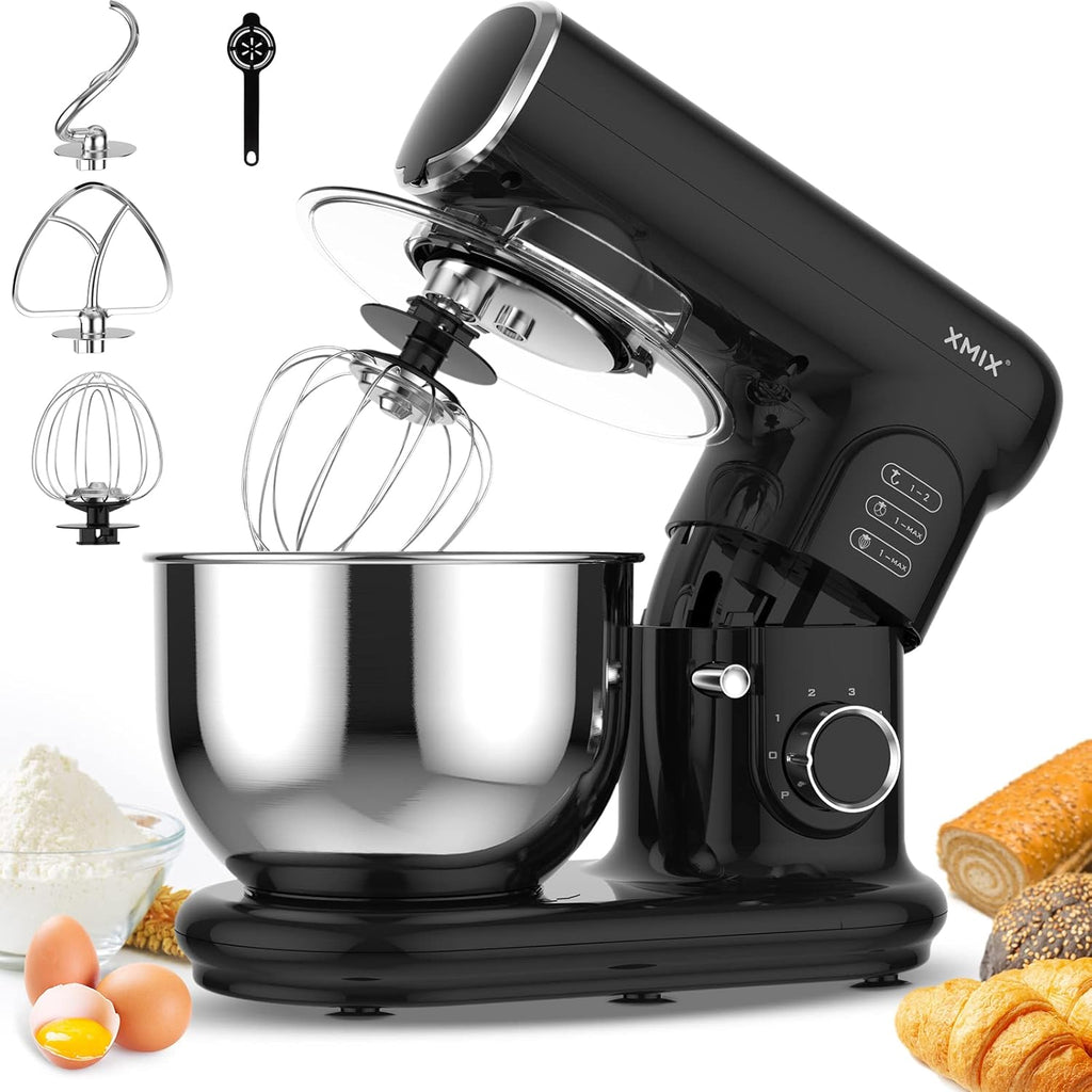 6-Speed 500W Tilt-Head Stand Mixer with Stainless Steel Bowl T536