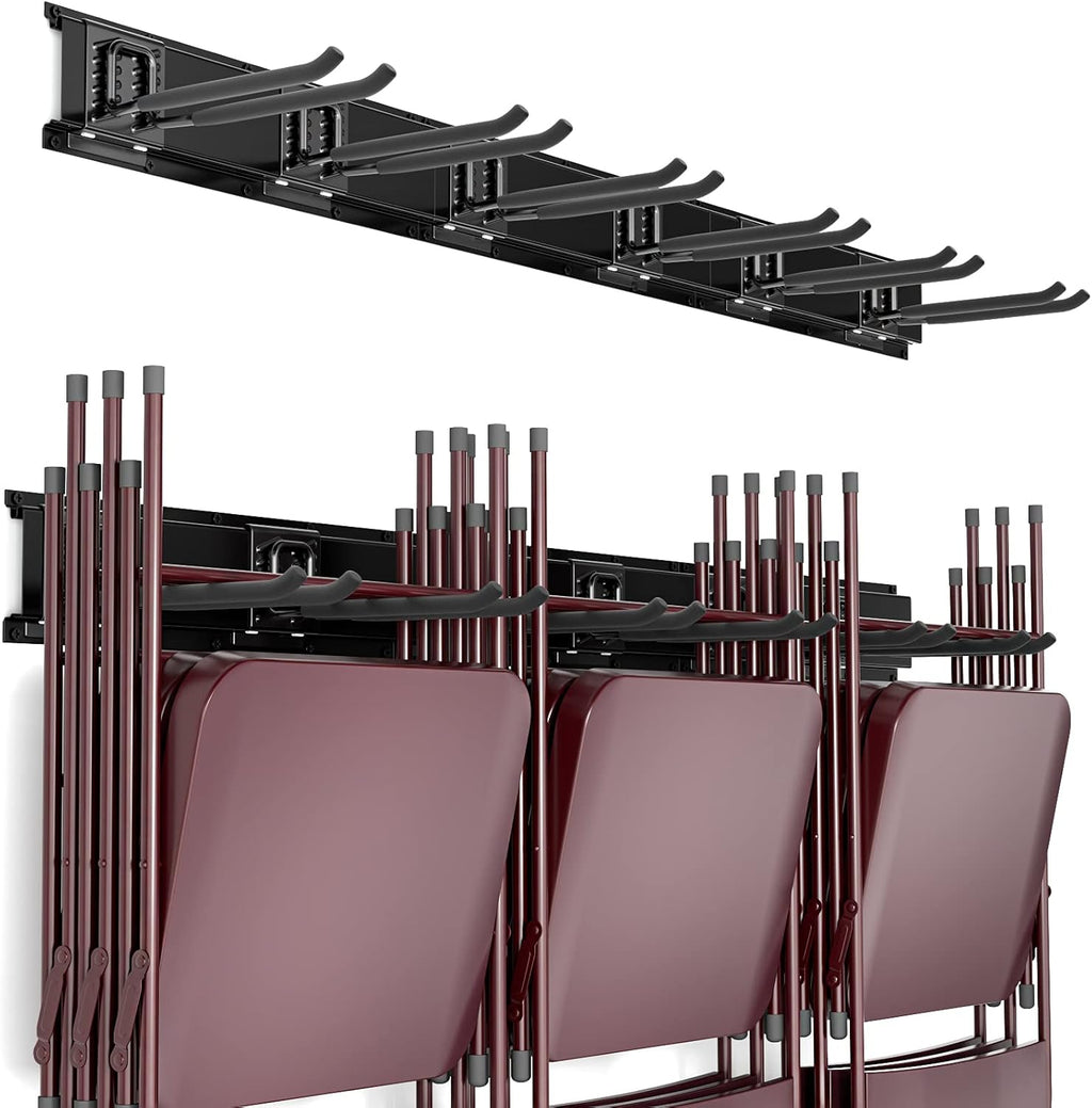 Heavy Duty Garage Storage Tool Organizer Wall Mount Rack with 6 Long Hooks, 48 Inch, Pack of 2 D234493