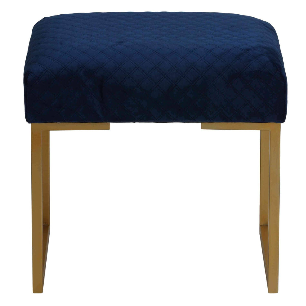 Blue Ottoman with Painted Gold Legs C9487