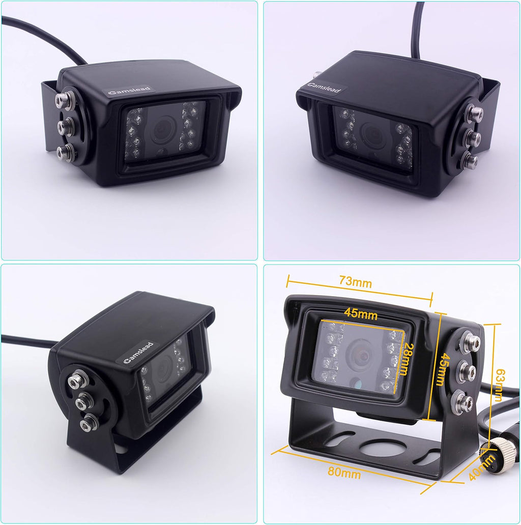 9 inch DVR Monitor with Quad Split Screen, 4 x Side Cameras + 1 x Backup Camera, HD Colour IP69K & 10G Vibration Camera System Q51511