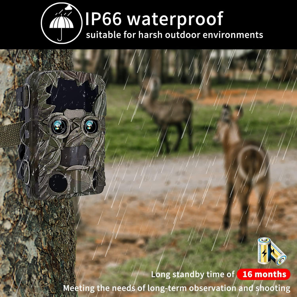 4K 20MP Dual Lens Wide-Angle Motion Sensor Trail Camera X18216