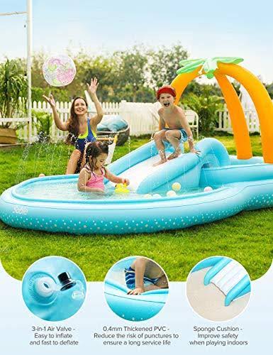 Inflatable Play Center Wading Pool with Slide E2639