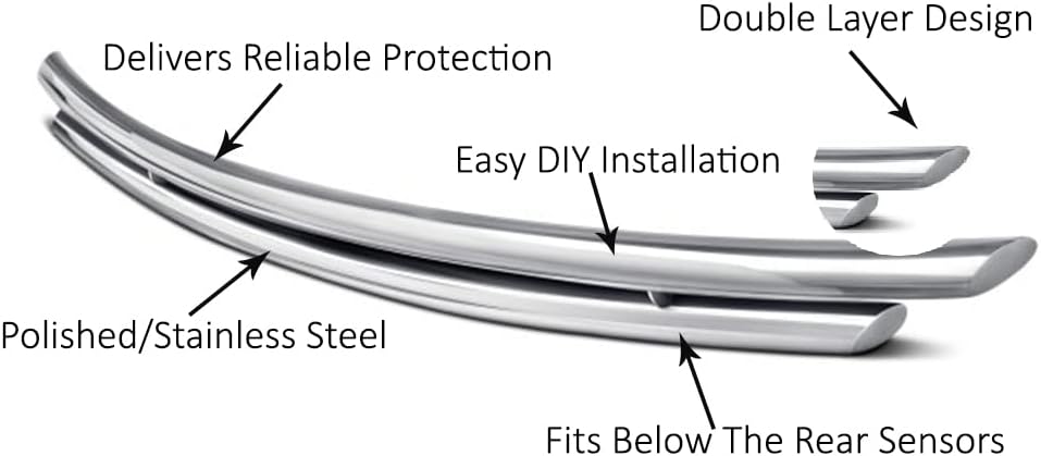 Black Horse Double Layer Stainless Steel Rear Bumper Guard Protector K8640
