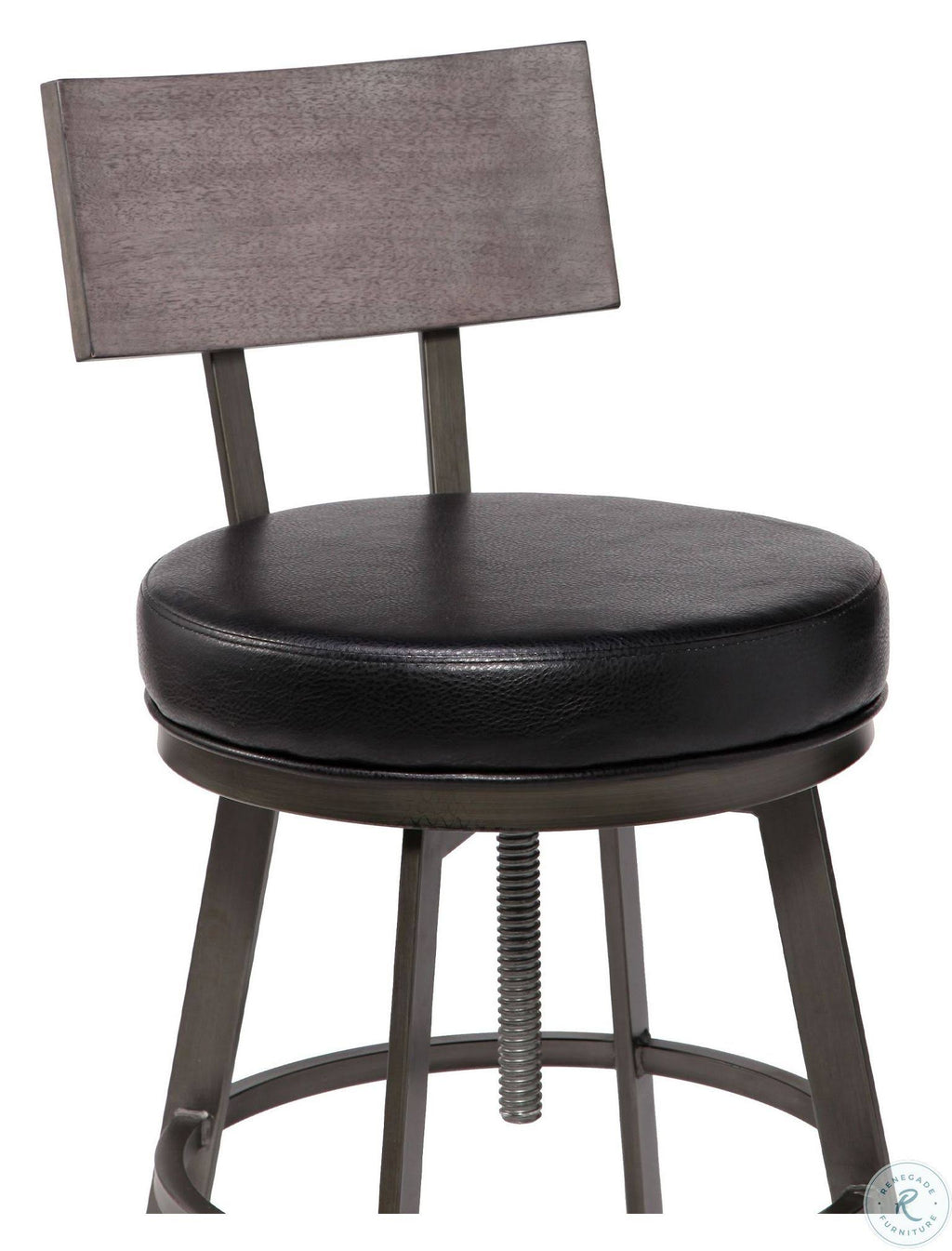 Adjustable Barstool with Black Faux Leather C2080