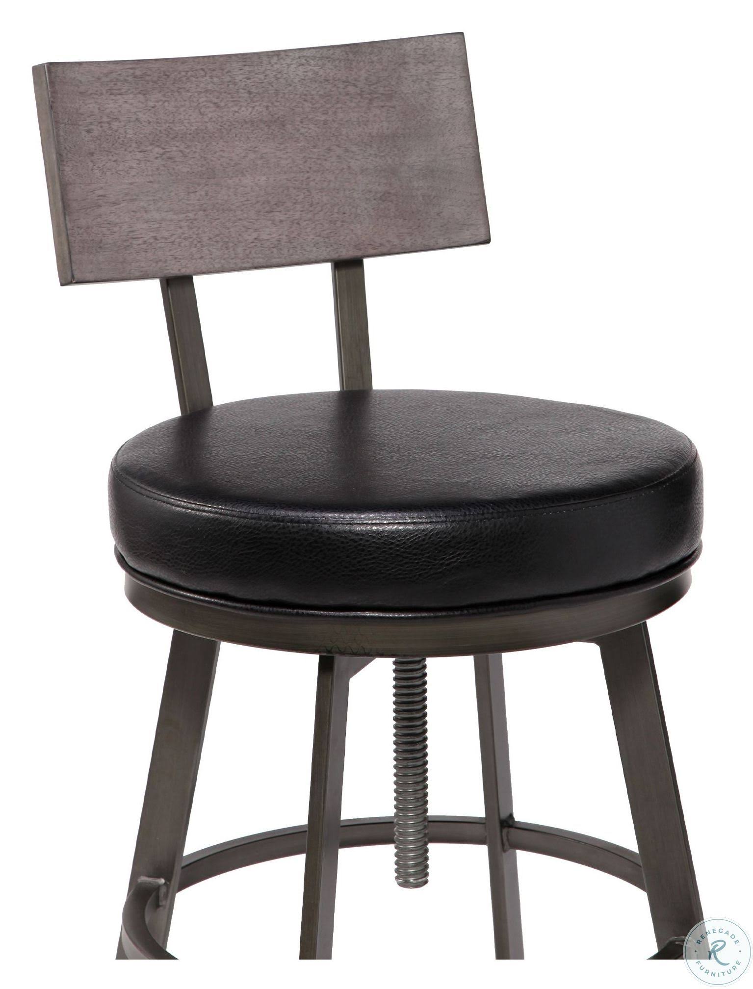 Adjustable Barstool with Black Faux Leather C2080