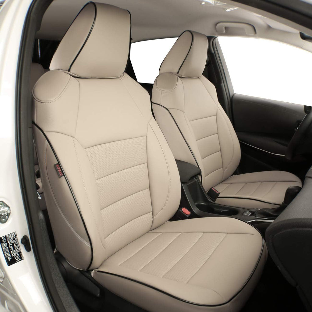 Black with Red Piping Leatherette Car Seat Covers X4600