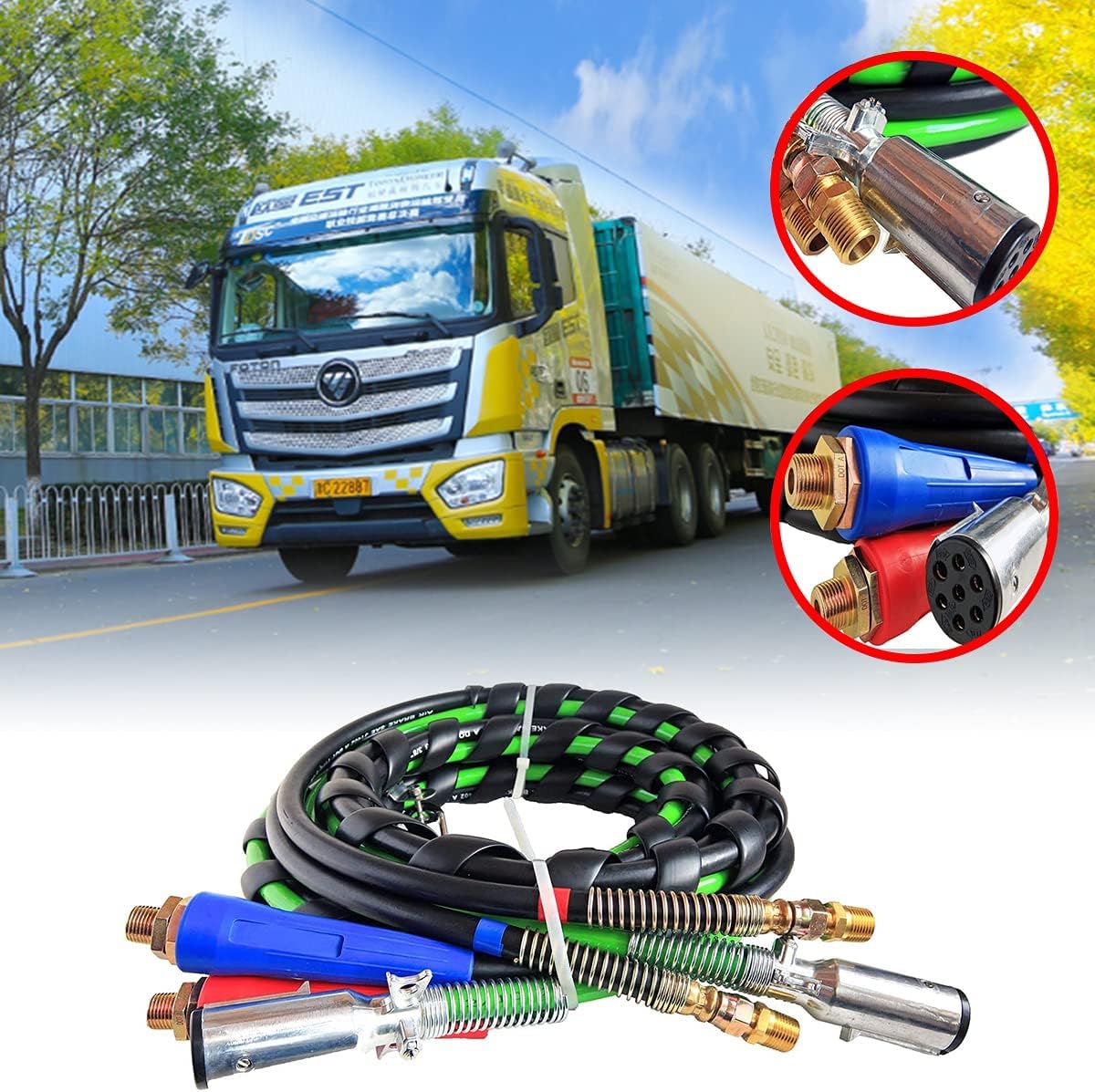 12 ft 3-in-1 Semi Trailer Air Hose Assembly Q43493
