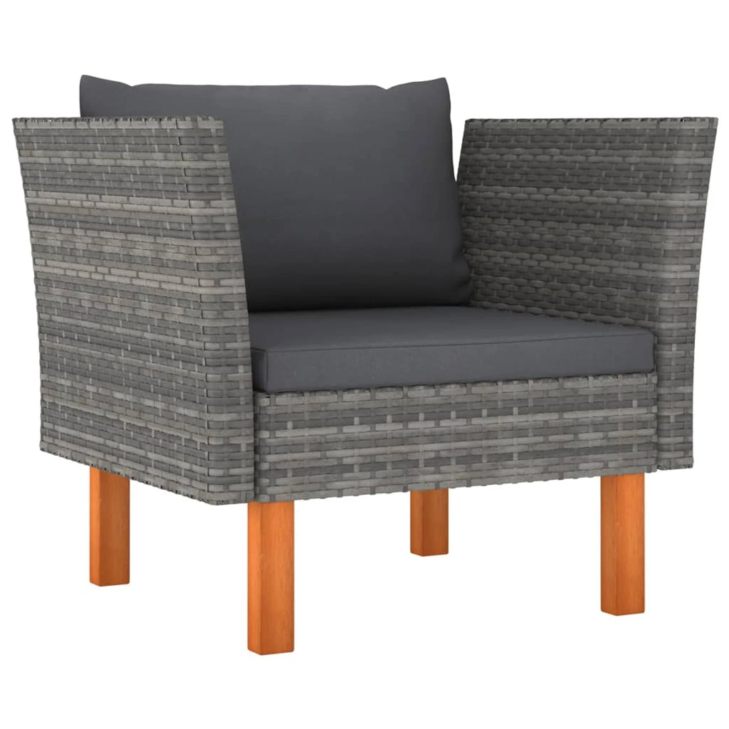 6 Piece Gray Poly Rattan Sectional Outdoor Furniture Set A1947
