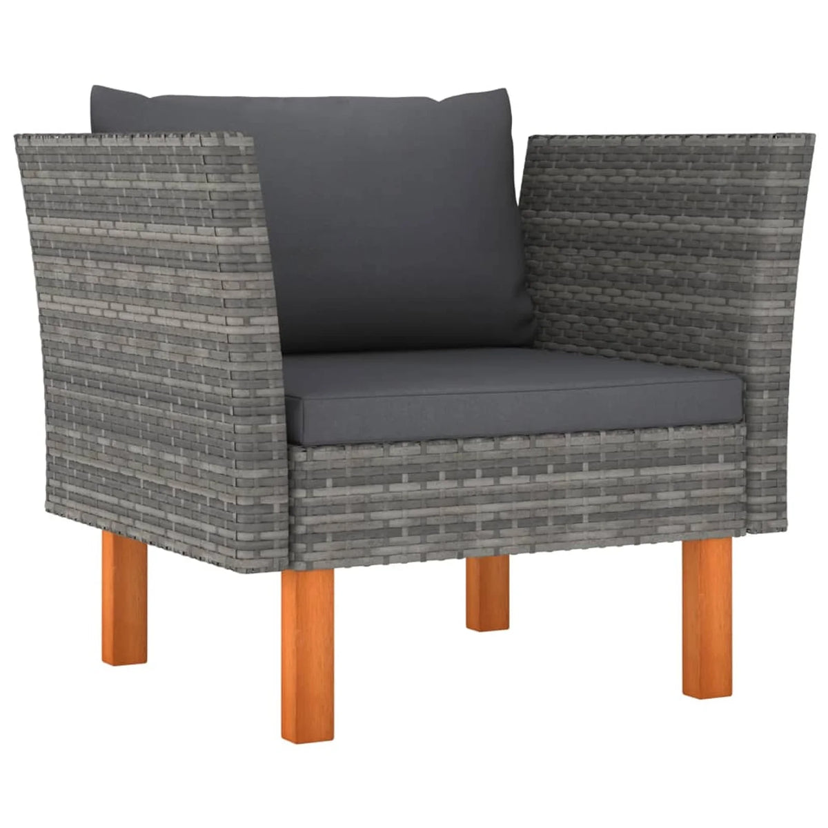 6 Piece Gray Poly Rattan Sectional Outdoor Furniture Set A1947