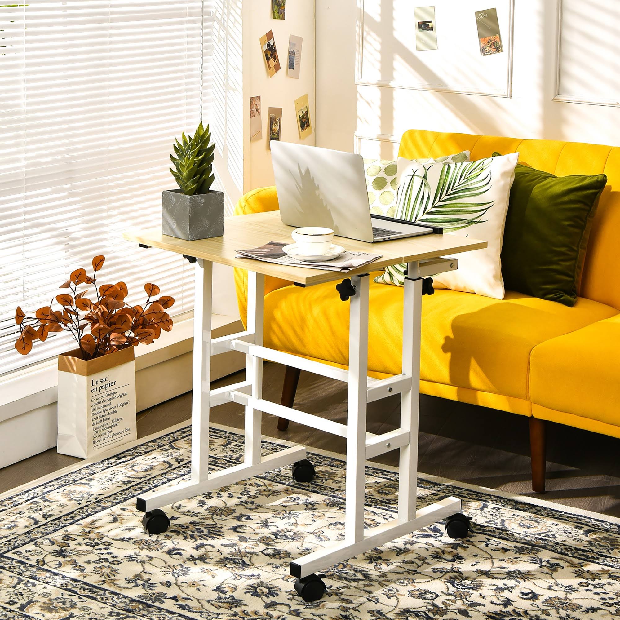 Mobile Standing Desk Rolling Adjustable Laptop Cart D92663