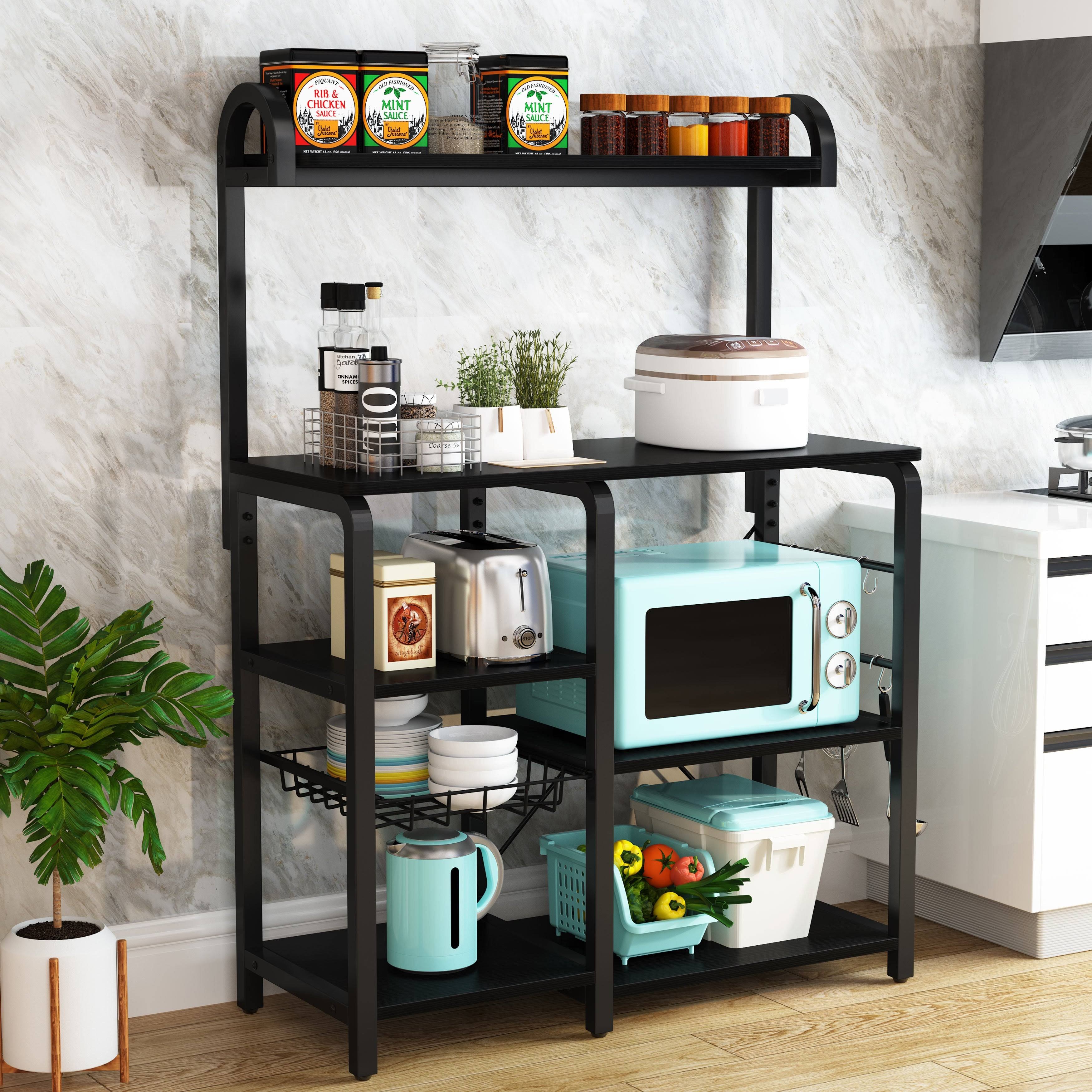 Rustic Brown Kitchen Baker's Rack Microwave Oven Stand D5760