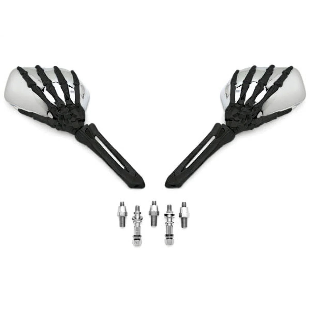 Black/Chrome Skeleton Hand Motorcycle Mirrors A29993