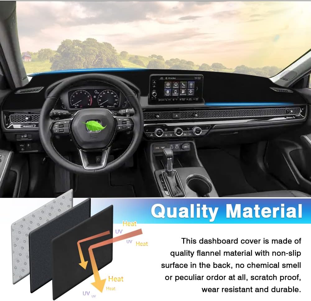 Custom Fit Flannel Dashboard Cover Mat for Honda Civic 2022 2023 A12584