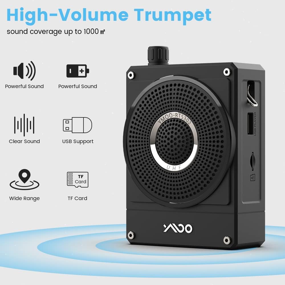 10W Rechargeable Voice Amplifier with UHF Wireless Microphone Headset E691