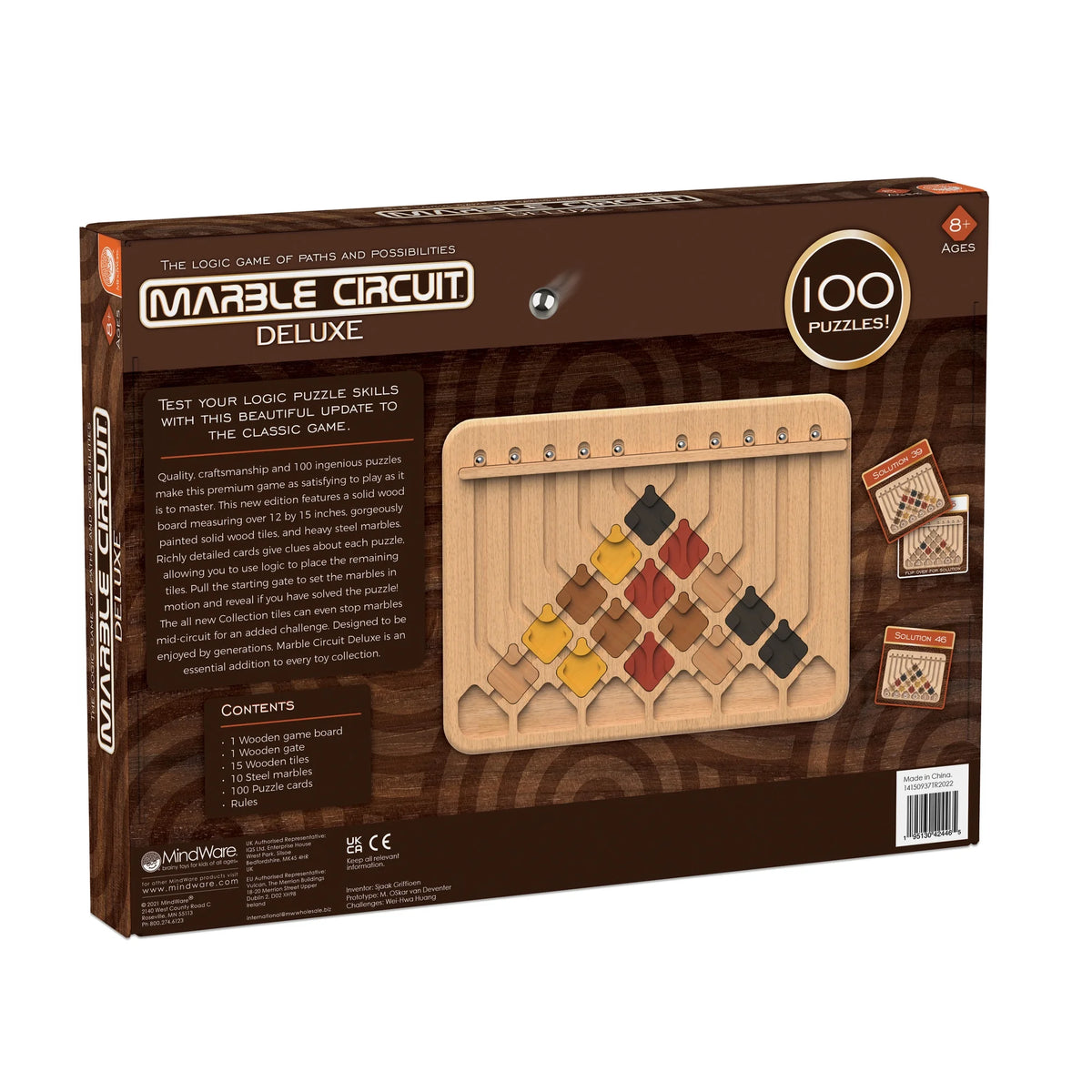 Marble Circuit Deluxe Game - 100 Puzzles - Logic Game M17653