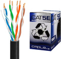 Cat5e Gigabit Ethernet Cable Bulk Unshielded Twisted Pair (UTP) Solid 24AWG CMR 350 MHz 1000 Feet Green J394305