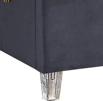 Grey Velvet Full Bed D23158