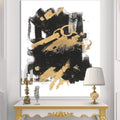 Gold and Black Modern Glam Canvas Artwork Print - 44 in. Wide x 34 in. High M4189