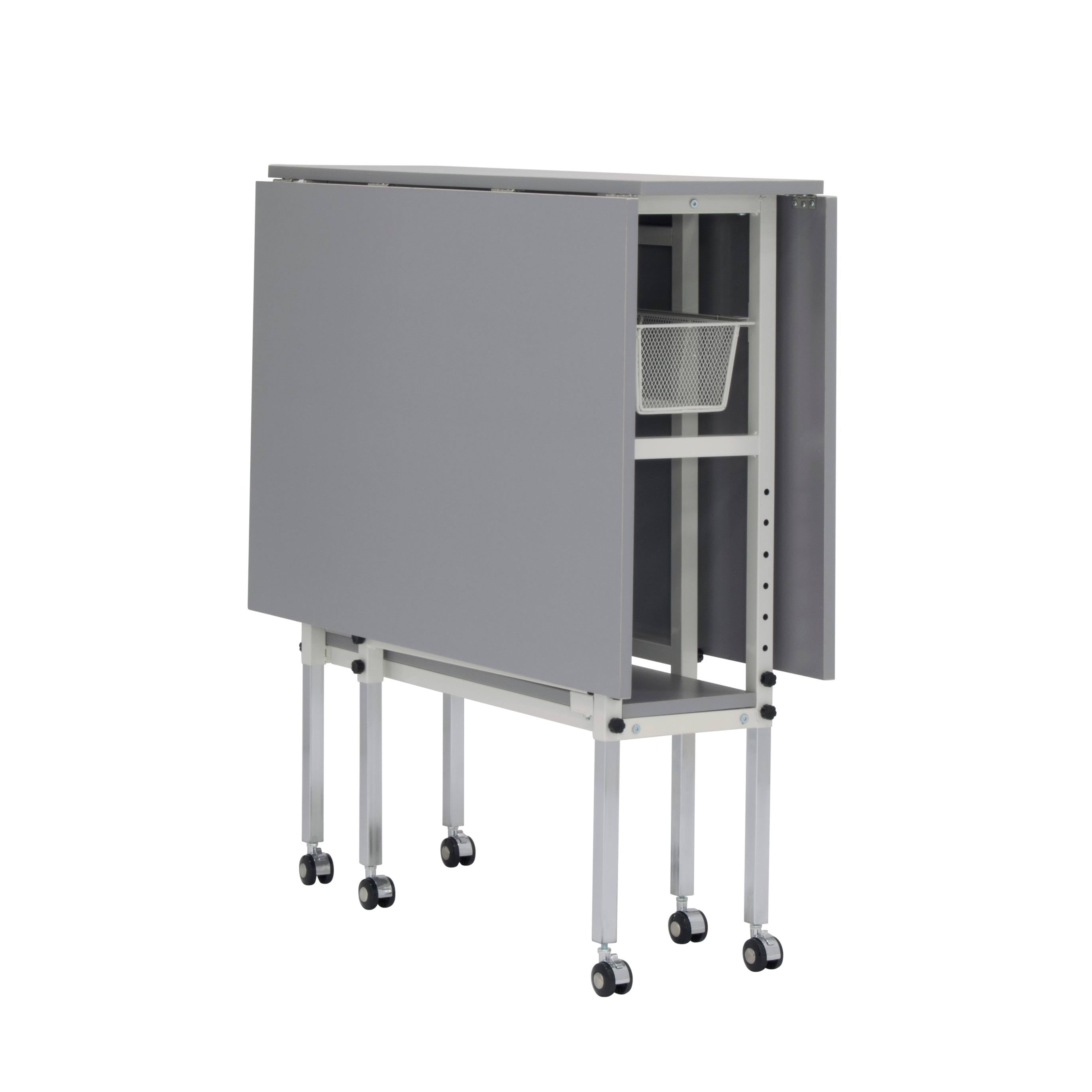 Adjustable Folding Craft Table with Metal Drawers Z8154