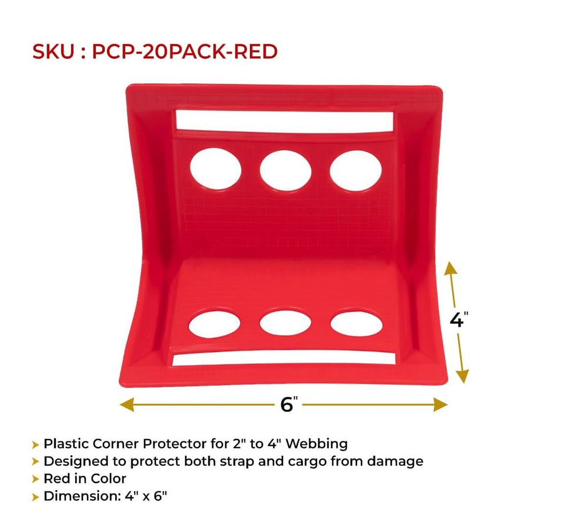 Red 4"x6" Flatbed Edge Protectors with Carrying Case T406071