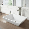 Matte Stone Vessel Bathroom Sink with Brushed Nickel Vessel Faucet K193
