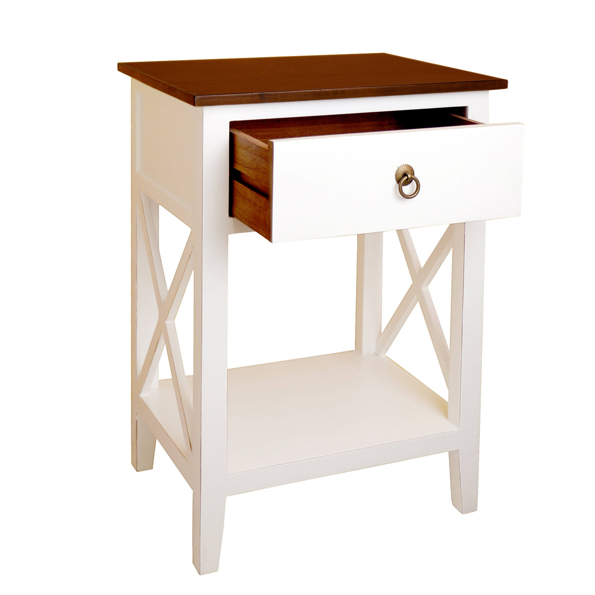 Blue Side Table Cabinet with Drawer and Shelf S9732