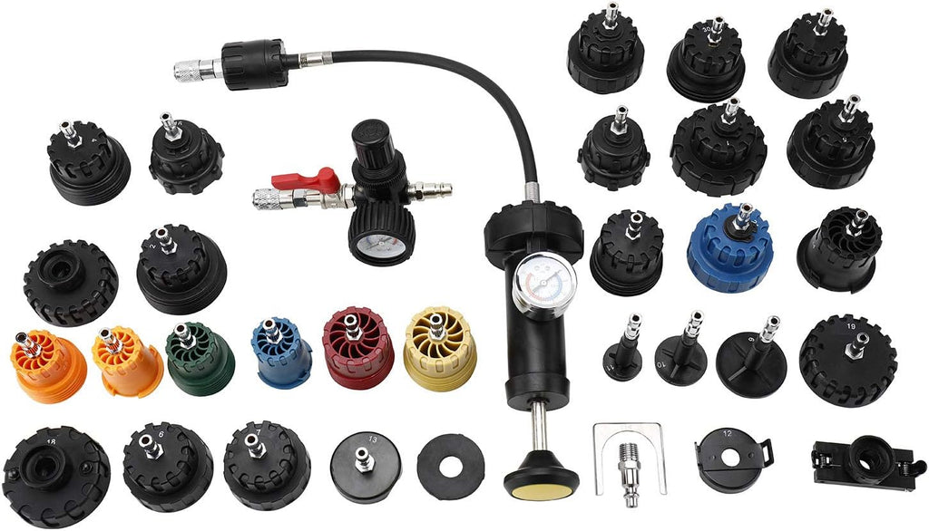 33Pcs Radiator and Cap Pressure Tester Kit Vacuum Type Cooling System Kit U97361