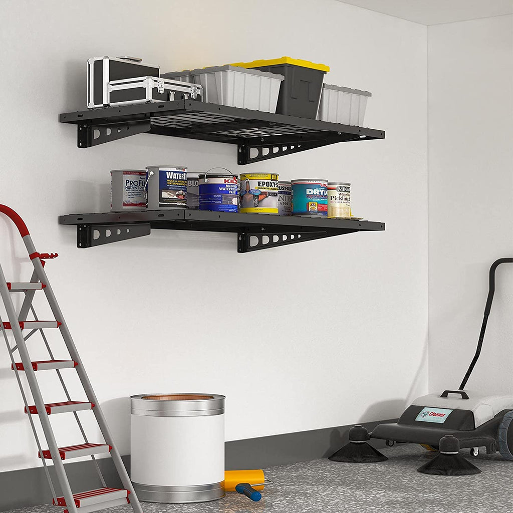 2x4ft Black Bike Storage Rack Wall Shelves, 2-Pack Q718518