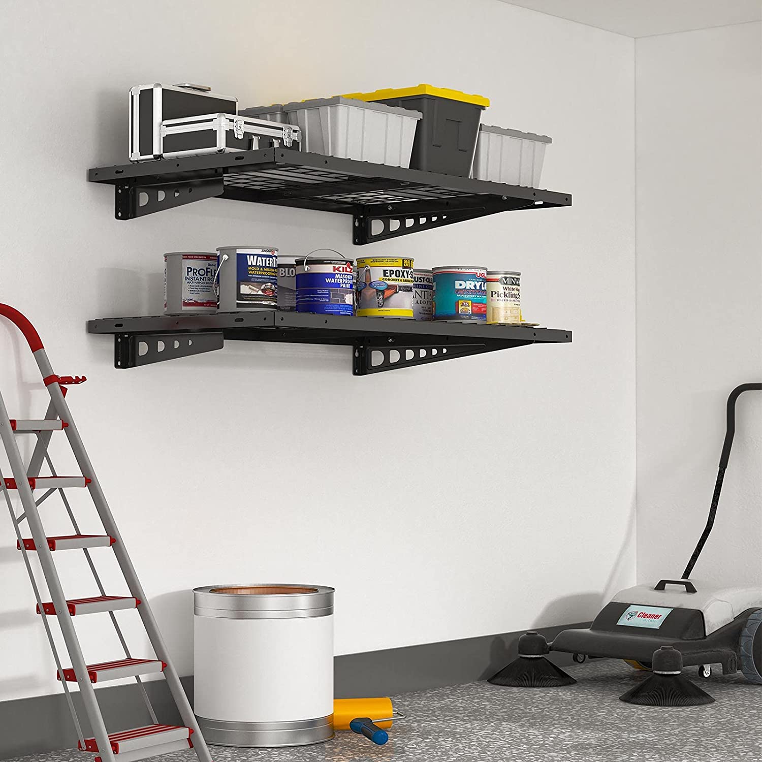 2x4ft Black Bike Storage Rack Wall Shelves, 2-Pack Q718518