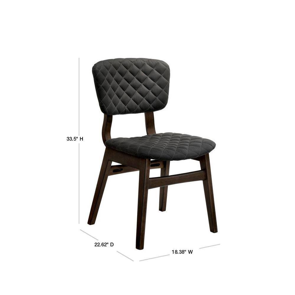 Set of 2 Solid Wood Side Chairs with Fabric Seat C5659