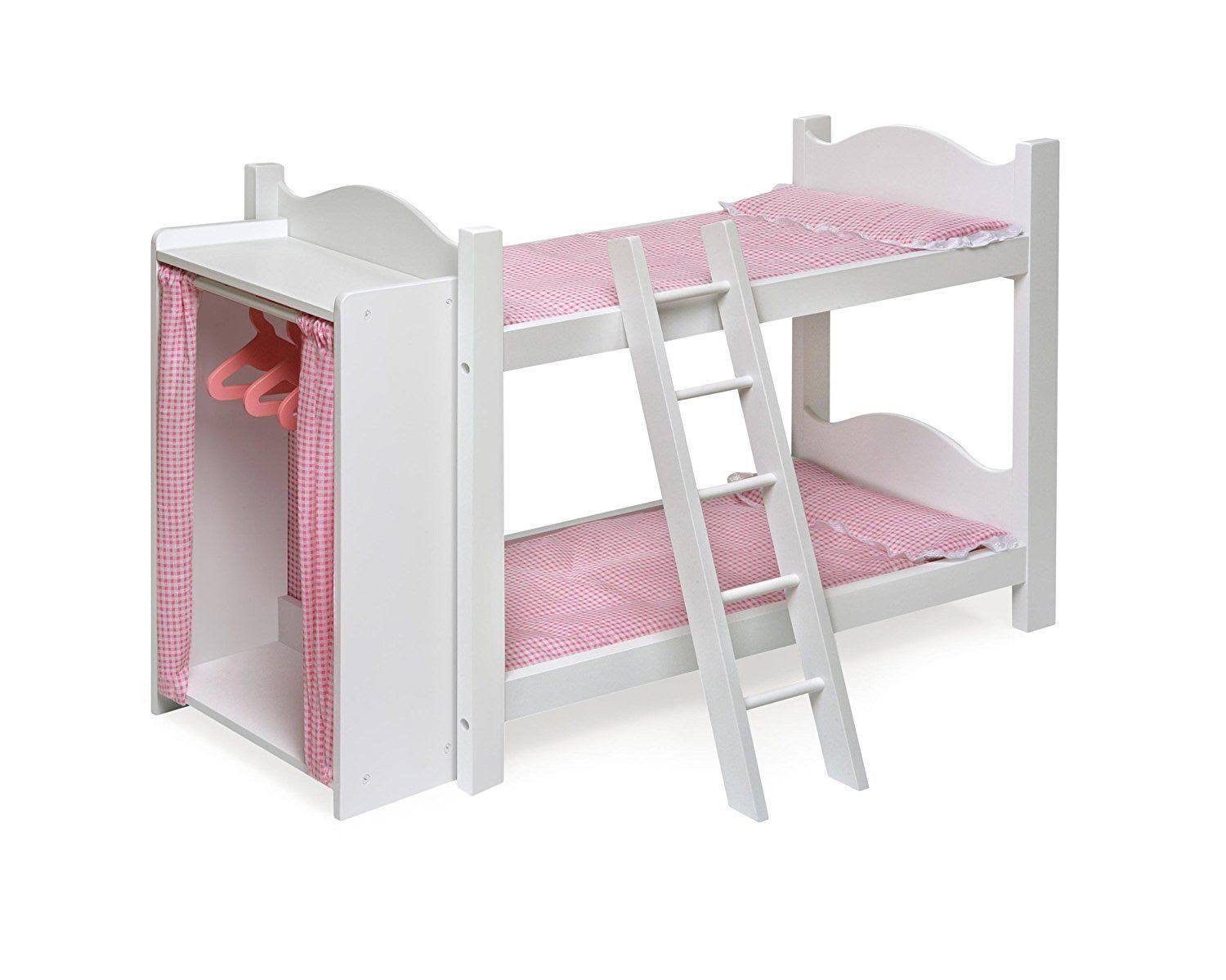 Doll Bunk Beds with Ladder and Storage Armoire D701133
