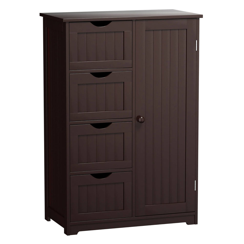 Brown Storage Cabinet with 4-Drawers 2-Shelves D84377